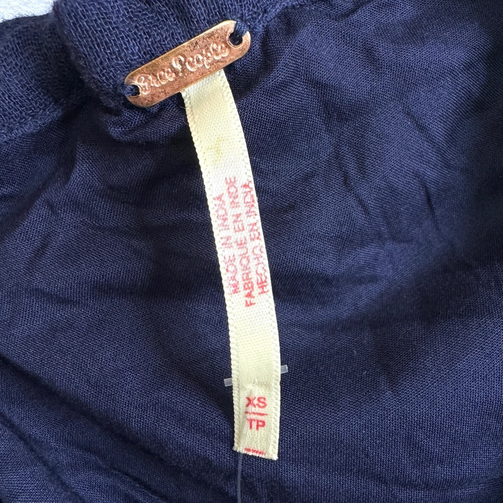 FREE PEOPLE Cutwork Tee Maxi Dress NEW Size XS Evening Eclipse Midnight Blue - Picture 10 of 11